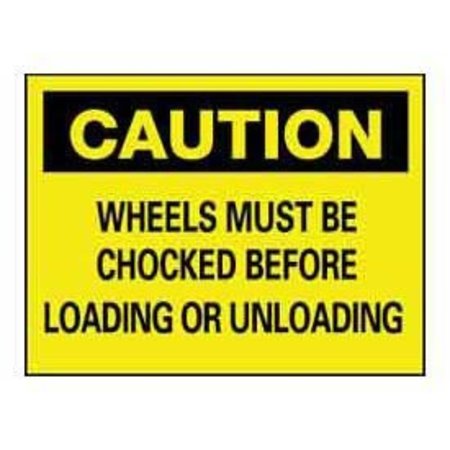 NATIONAL MARKER CO 14 x 10 Plastic Chock Your Wheels Safety Warning Sig C-70-RB